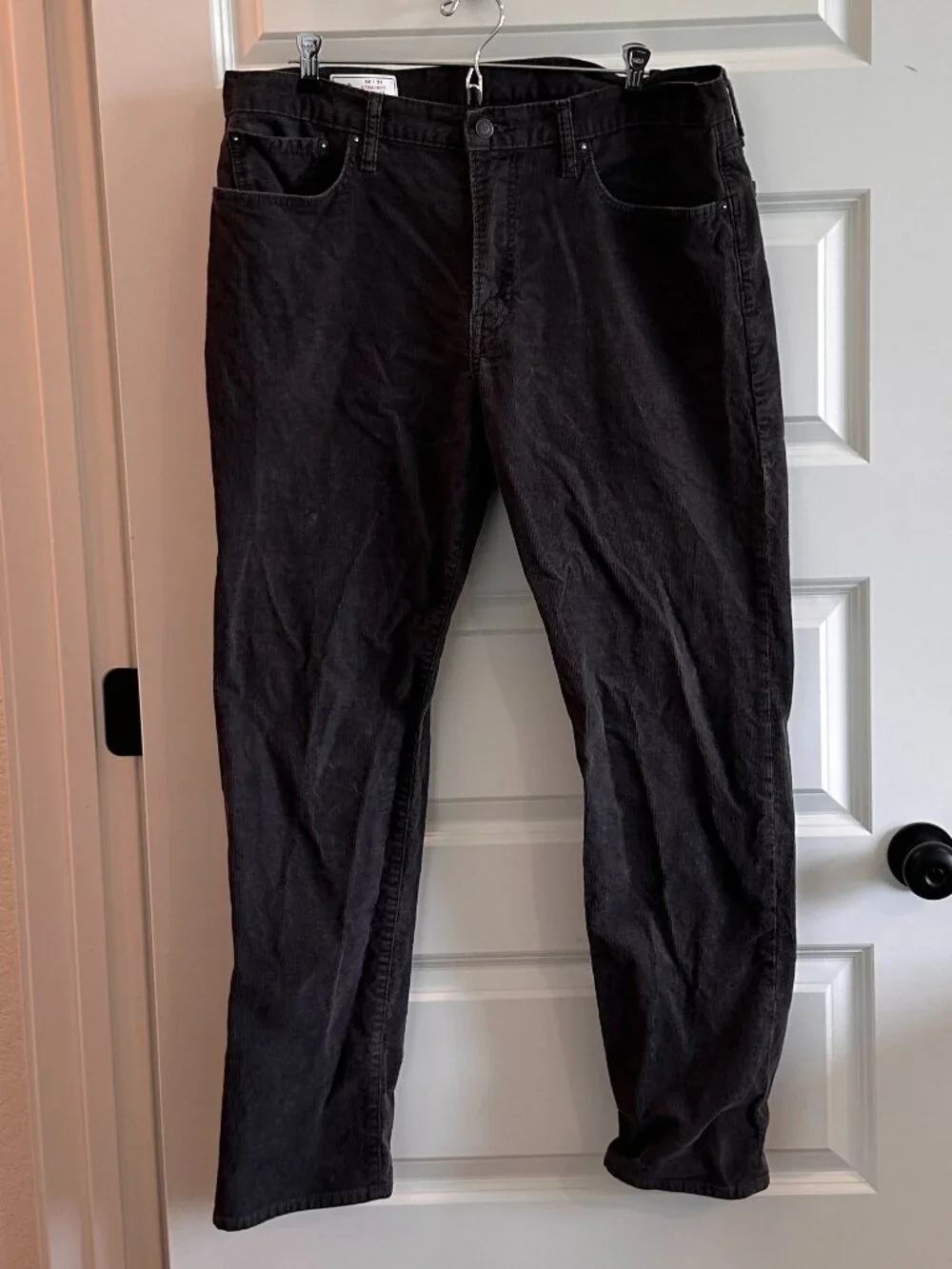 Gap Corduroy Straight Pants in GapFlex Cast Iron Gray Black 36W 32L
